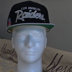 Vintage 90s Los Angeles Raiders Black Fitted Hat